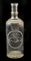 Címeres antik palack, formába préselt, nagyon apró csorbával, m: 20,5 cm