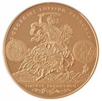 DN Magyar Aranyóriások - III. Károly arany Szent György érme 1738 aranyozott Cu utánveret, tanúsítvánnyal T:PP