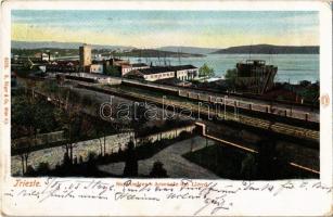 1903 Trieste, Trieszt, Trst; San Andrea e Arsenale del Lloyd / railway line, Austrian Lloyd shipyard and repair workshop. G. Rüger & Co. 8225. (EK)