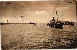 1908 Trieste, Trieszt, Trst; Rada / harbor, steamship (EK)