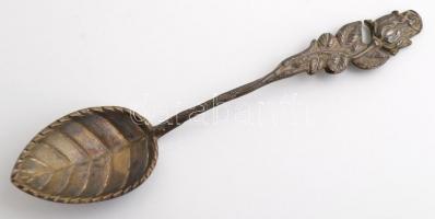 Ezüst(Ag) rózsás kanál + 6 db kiskanál, jelzett, nettó: 136 g