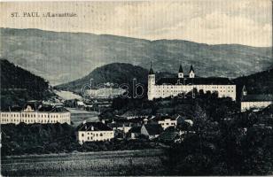 1914 Sankt Paul im Lavanttal, St. Paul im Lavanttal; general view with Saint Pauls Abbey, Benedictine monastery. Verlag v. Rudolf Kness