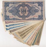 16db-os vegyes magyar korona és pengő bankjegy tétel, közte 1946. 10.000.000AP T:III,III-