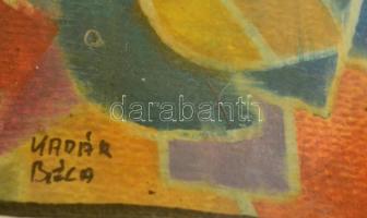 Kádár jelzéssel: Kompozíció, vegyes technika, papír, üvegezett keretben, 15×10 cm