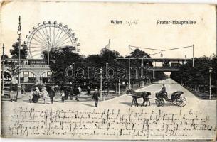 1916 Vienna, Wien II. Prater, Hauptallee / amusement park (EK)