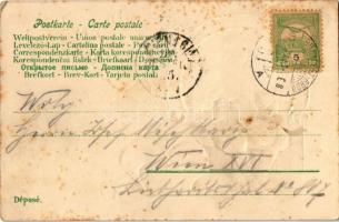 1900 Pozdrav! / Serbian man playing on gusle (one-string fiddle), Serbian folklore, traditional cost...