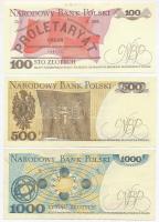 Lengyelország 1982. 500Zl + 1000Zl + 1988. 100Zl T:I-,III szép papír
Poland 1982. 500 Zlotych + 100...