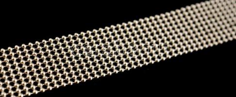 Ezüst(Ag) tízsoros nyakék, jelzett, h: 45 cm, nettó: 30,4 g