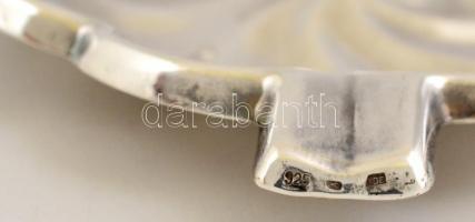 Ezüst(Ag) kerek, csavart hamutartó, jelzett, d: 10 cm, nettó: 45,7 g