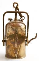 Sárgaréz bányászlámpa, m: 18 cm