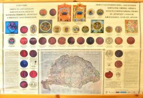 Erdély és a kiváltságos területi-közigazgatási egységek címerei ..., térkép, 115×75 cm