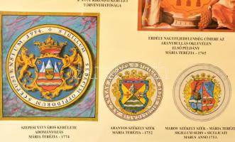 Erdély és a kiváltságos területi-közigazgatási egységek címerei ..., térkép, 115×75 cm