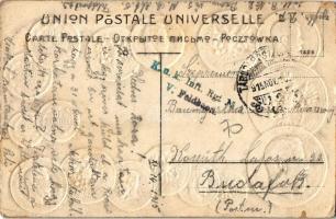 1915 Russia - set of Russian coins (Kopeks and Rubles), Russian flag. Emb. golden and silver litho +...