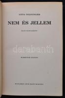Otto Weininger: Nem és jellem. Elvi tanulmány. Fordította Gábor Andor. Bp.,é.n, Dick Manó. Kiadói ar...