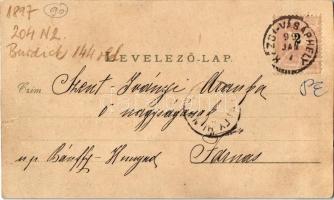 1899 Kézdivásárhely, Targu Secuiesc; Szilveszteréji üdvözlet! Legújabb felvétel éjfélkor. Tessék a v...