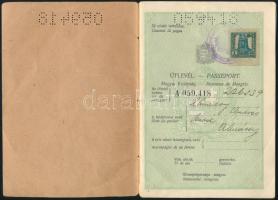 1930-1931 Magyar királyság fényképes útlevele Almássy András szabó mester részére, csehszlovák bejeg...