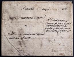 1836 Haszonbérleti szerződés James Daummont Esquire és William Handish Carr Esquire és megbízottjai ...