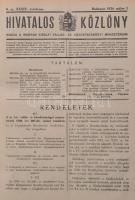 1926 HIvatalos Közlöny teljes évfolyama bekötve. Félvászon kötésben