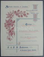 cca 1890 Dekoratív angol litho órahirdetés 23x28 cm / litho advertising