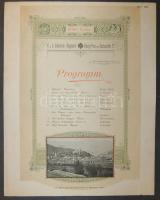 1892 A Hotel Krone (Bruneck, Tirol) bunch-jának szép litho programja Rákóczi-indulóval 23x28cm / litho advertising