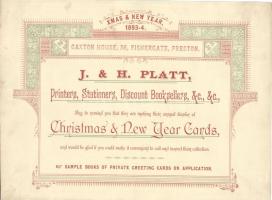 1893 Angol üdvözlő- és képeslap hírdetés (litho) 28x22cm / / litho advertising