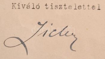 1918 gróf Zichy Aladár (1864-1937) király személye körüli miniszter saját kezű aláírása hivatalos levélen