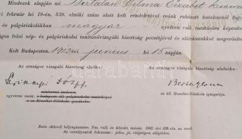 1913 Tanítói oklevél Szennyei József és Horger Antal professzorok aláírásával
