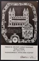 1972 Takács Desző grafikus aláírt kiállítási katalógusa