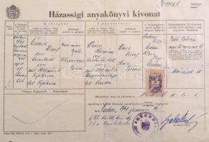 cca 1900-1945 14 db izraelita vonatkozású okmány. Anyakönyvi kivonatok, engedélyek, állampolgársági ...