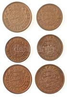 Dánia 1989-2004. 10-20Kr Al-Br "II. Margit" (6xklf) T:II
Denmark 1989-2004. 10 - 20 Krone...