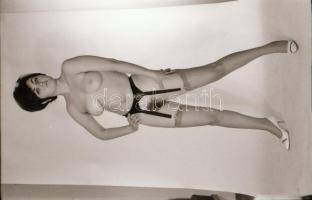 cca 1973 Volt is, van is, lesz is még, szolidan erotikus felvételek, 13 db vintage negatív + 2 db ma...