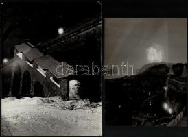 cca 1938 és 1969 között készült, 9 db vintage fotó az éjszakai Budapestről, 6x9 cm és 24x18 cm között