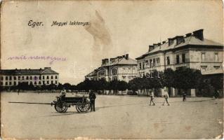 1918 Eger, megyei laktanya, szekér  (EK)