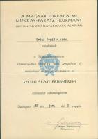 1969 Szolgálati érdemérem tokban, adományozó oklevéllel és igazolvánnyal