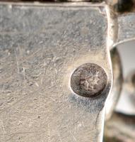 Ezüst(Ag) dupla szemes masszív karkötő, jelzett, h: 18 cm, nettó: 16,6 g