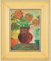 Pietro jelzéssel: Virágcsendélet. Olaj, vászon, keretben, 23×18 cm