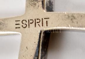 Ezüst(Ag) kígyó nyaklánc, köves kereszt függővel, jelzett, állítható hosszúság: 45-50 cm, 5,7×2,5 cm...