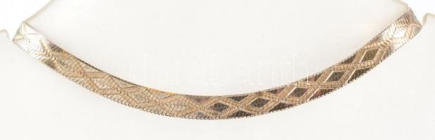 Ezüst(Ag) lapos kígyó karkötő, jelzett, h: 19 cm, nettó: 4,2 g