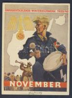 1939/40 Nemzetiszocialista propaganda falragasz Winterhilfswerk 9x11cm