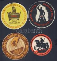 1934/35 4 db Nemzetiszocialista propaganda poháralátét