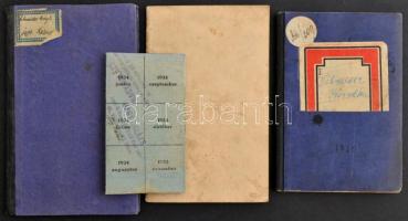 1926-1945 Vegyes okmány tétel, 4 db, közte 3 db munkakönyvvel, valamint 1 db fényképes alkalmaztatás...