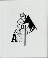 Kassák Lajos (1887-1967): Előre. Szitanyomat, papír, jelzett a nyomaton, 34×29 cm