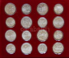 Szovjetunió 1977-80. 5R Ag (14x), 10R Ag (14x) komplett "Olimpia" sor! T:1 Eredeti díszdob...