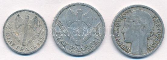 Franciaország / Vichy-kormány 1943. 1Fr Al + 2Fr Al + Franciaország 1947. 2Fr Al T:2-,3
France / Vi...