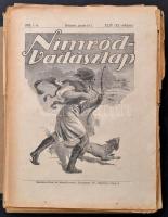 1923-1943 Nimród vadászlap 28 db szórványszáma (Mintegy mappaként), az 1936-os Nimród vadászújság ar...
