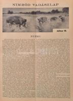 1941-1944 Nimród vadászlap több száma, egybekötve:  1941 II. (XXIX.) évf. 20. szám, 1943 IV. (XXXI.)...