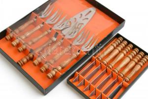 Gyümölcsös kés készlet és 7 db-os süteményes evőeszköz készlet