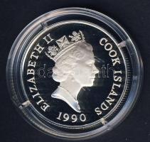 Cook szigetek 1990. 10$ Ag "Amerika 500 éve-Kolumbusz, hajó" T:PP
