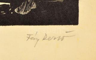 Fáy Dezső (1888-1954): Szüret. Fametszet, papír, jelzett, 30,5×23,5 cm