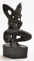 Hindu istennő, zsírkő szobor, m: 15 cm